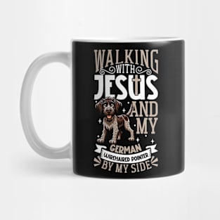 Jesus and dog - German Wirehaired Pointer Mug